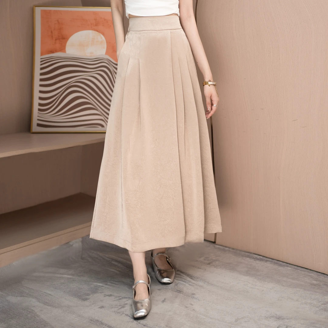 【现货上新】显瘦气质高腰裤裙时尚休闲宽松款子百褶A字大摆阔腿裤