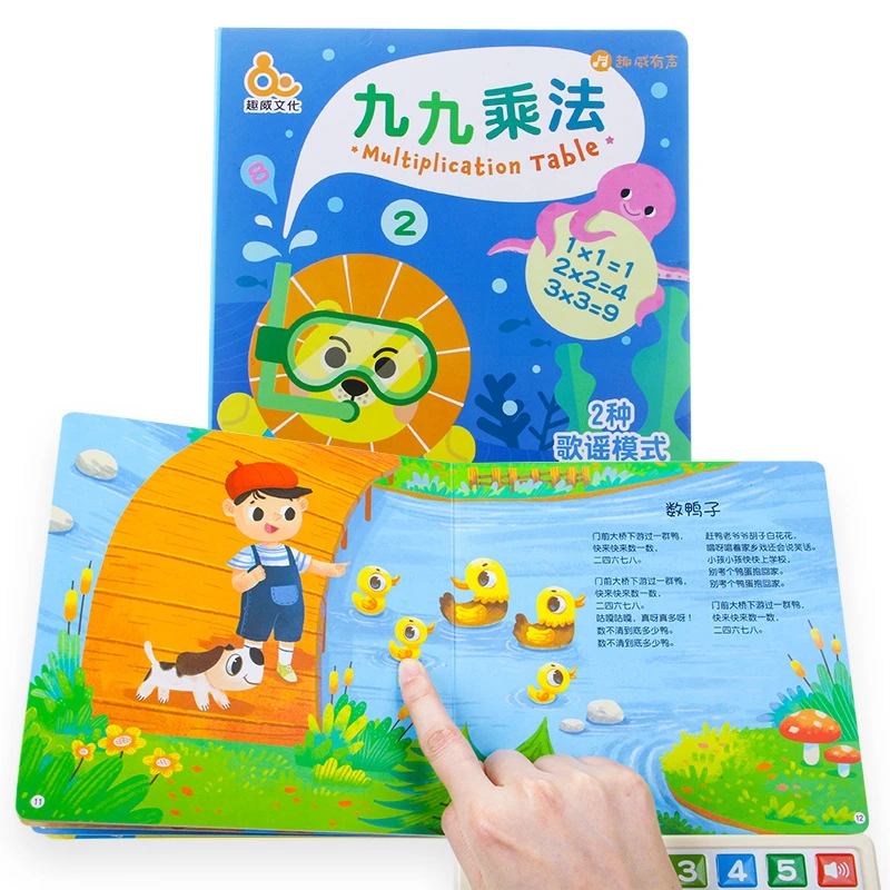 九九乘法口诀点读有声书小学生数学启蒙学习机背99乘法口诀童谣