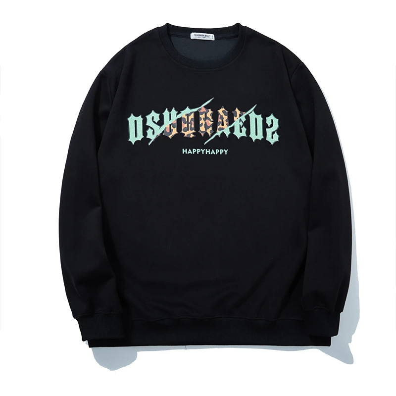 LIUGEJIA/六个加大码男时尚百搭潮流圆领加绒印花长袖卫衣秋冬