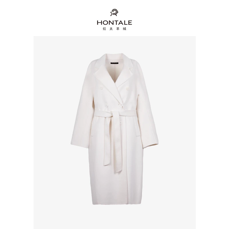 【日播达人专属】红太秋冬气质双排扣羊绒中长款大衣DW11115