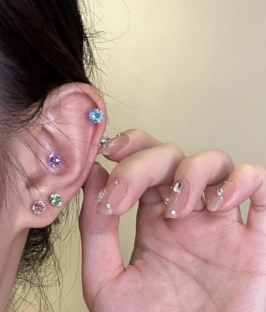 clime king 钛钢耳饰 宠粉浮力到手2对华子6mm爆闪耳骨钉耳蜗耳钉