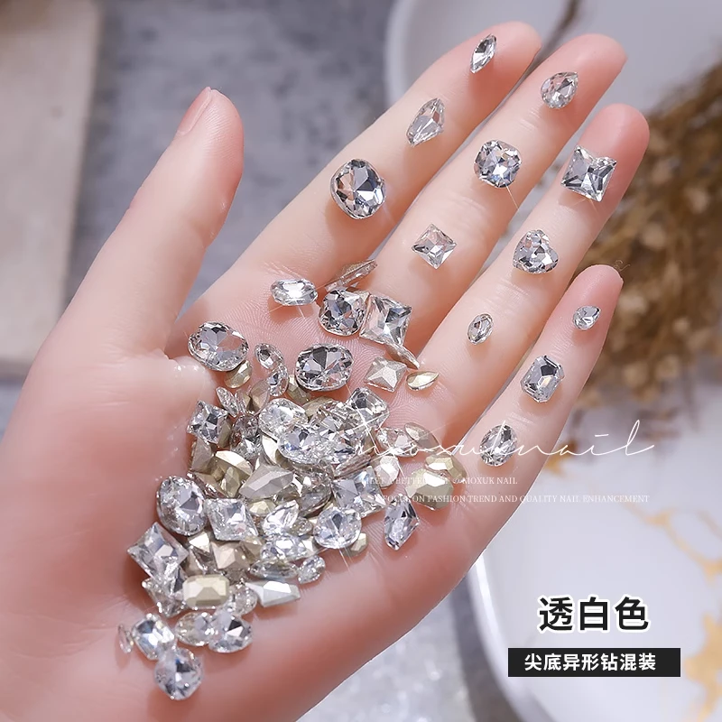 网红爆款精品K9美甲水钻中款尖底异行钻爆闪指甲饰品钻超闪透亮钻