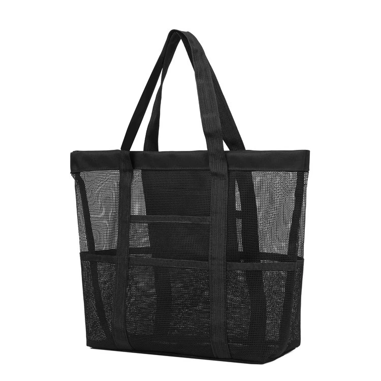 斜挎包跨境外贸爆款大容量黑色沙滩包托特包敞口2024女士包包新款