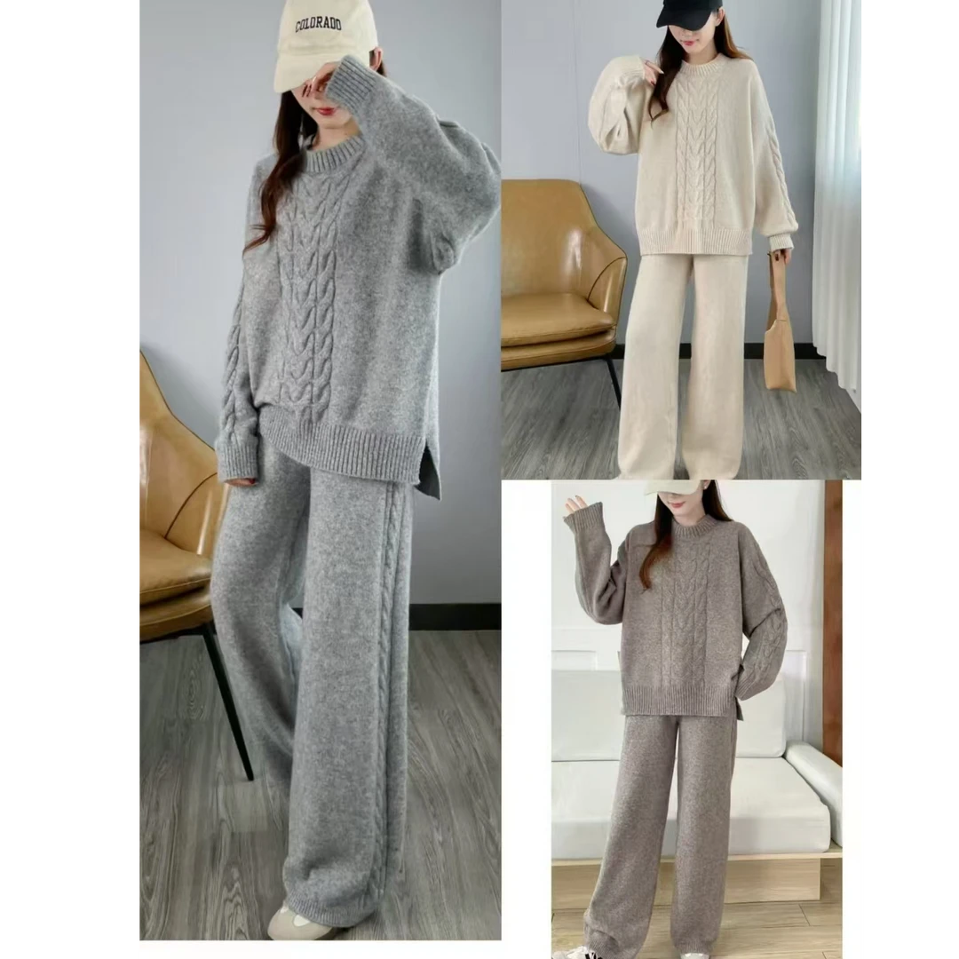 H006-秋冬新款慵懒针织套装