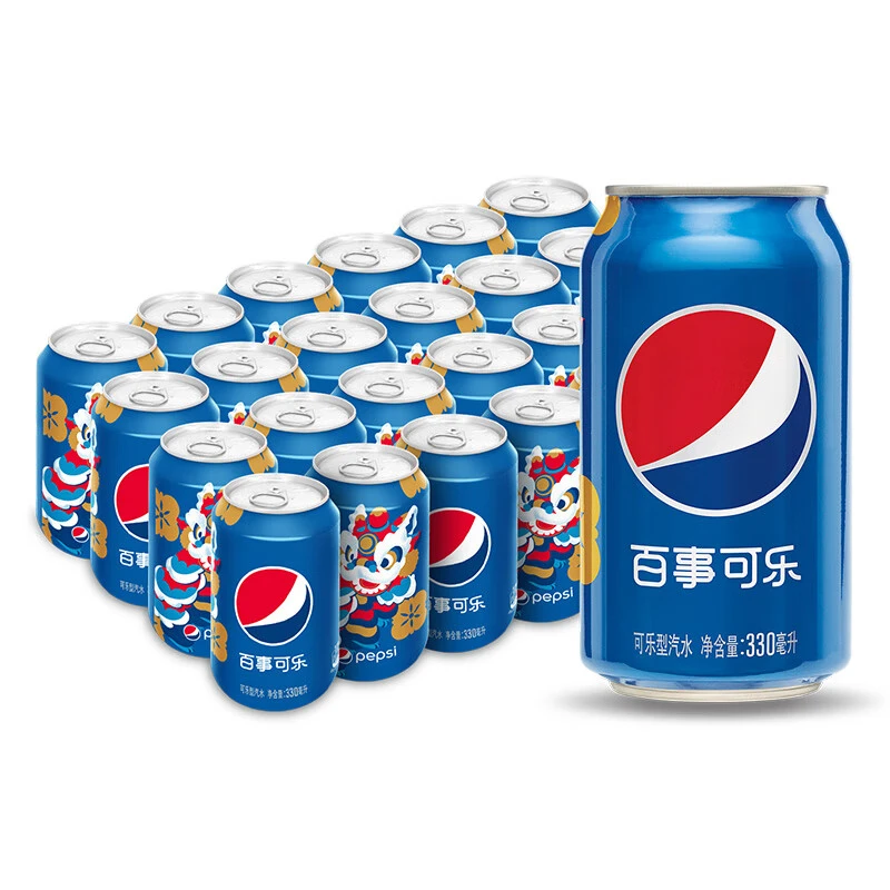 京东超市|百事可乐汽水 碳酸饮料 330ml*24罐 新旧包装随机发货