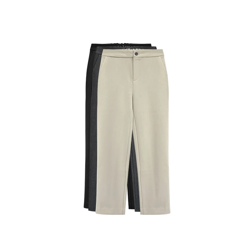 【橙庐】80081秋冬暖绒松紧腰锥形西裤 女款小脚时尚舒适通勤简约