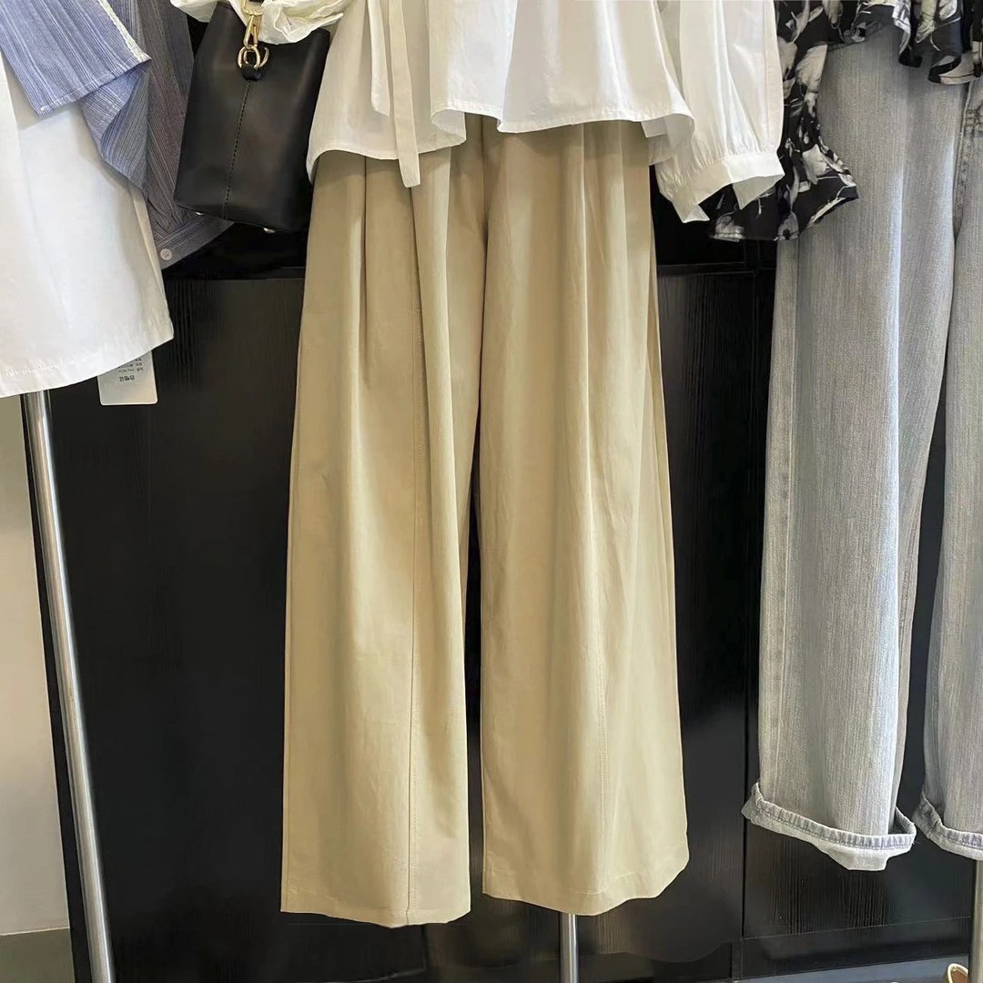 璎婲sᴀᴋᴜʀᴀ【休闲裤】岚休闲简约净色透气松紧腰宽松显瘦百搭长裤