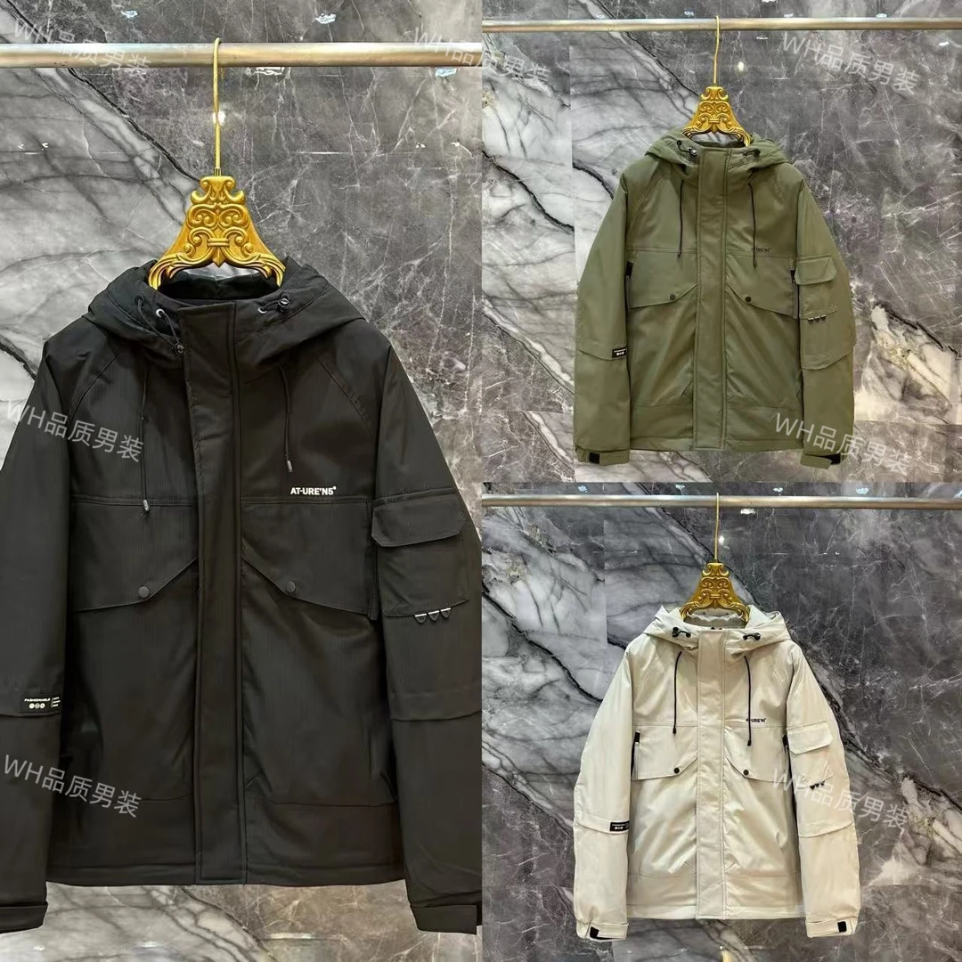 【GY】冬季新款连帽简约工装加厚保暖外套10388