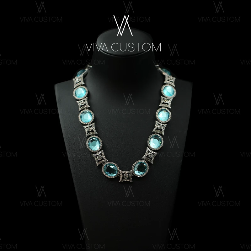 铜合金合成锆石项链 璀璨星河系列 碧落清泉项链