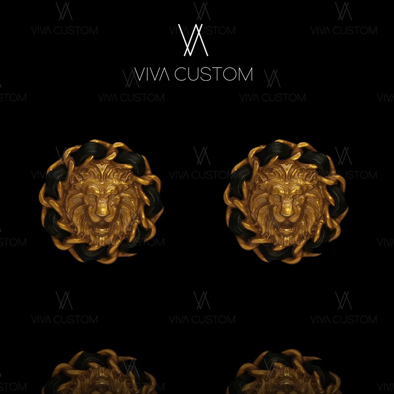 铜合金耳饰 【 张仟艺】经典大气个性百搭威武狮子王耳钉Y