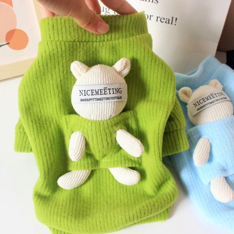 狗狗衣服秋冬装宠物服装泰迪猫咪冬季宠物衣服厚新款小熊针织毛衣