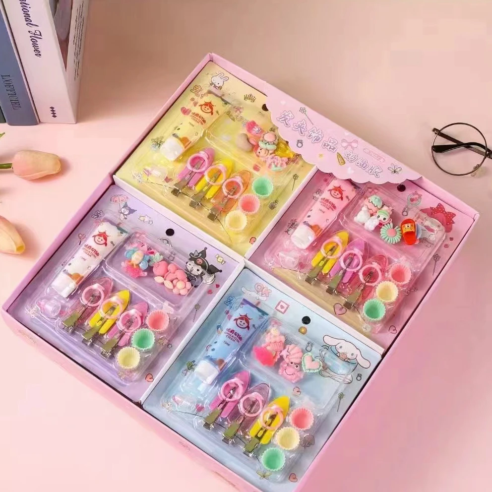 奶油胶发夹 手工可爱发夹便签套装 发夹