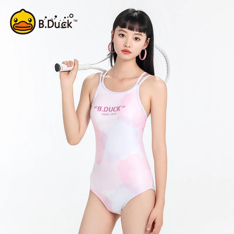 B.Duck小黄鸭ins网红温泉泳衣女连体美背遮肚显瘦性感海边