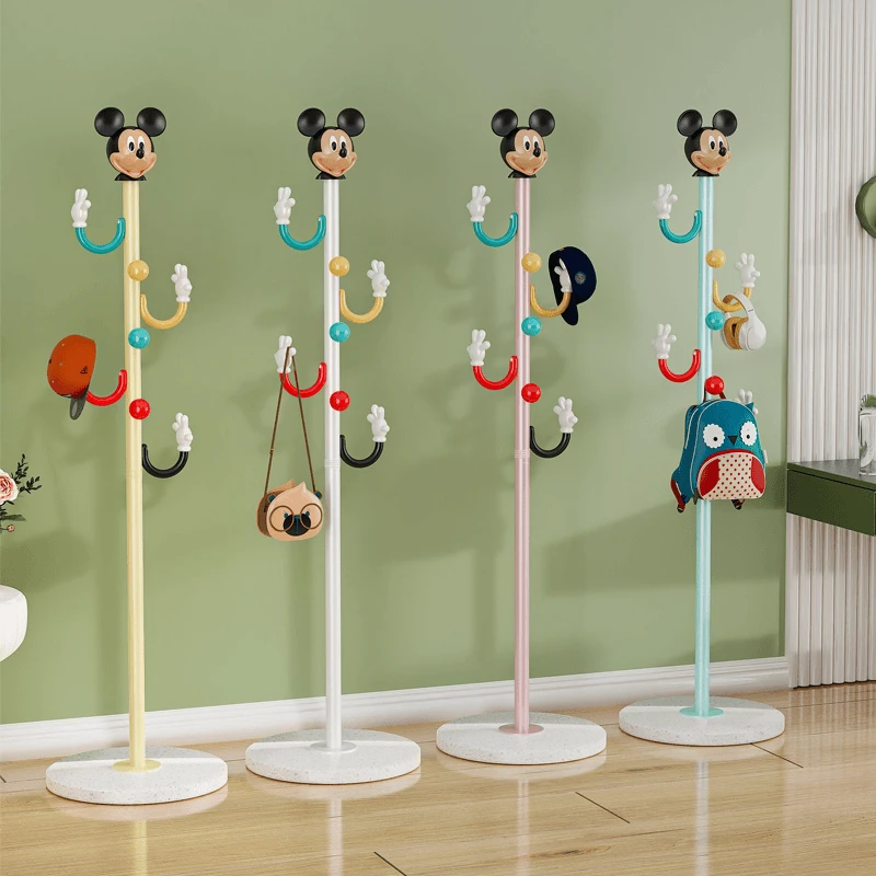 多功能卡通儿童衣架落地卧室挂衣架简约立式家用多巴胺衣帽架F