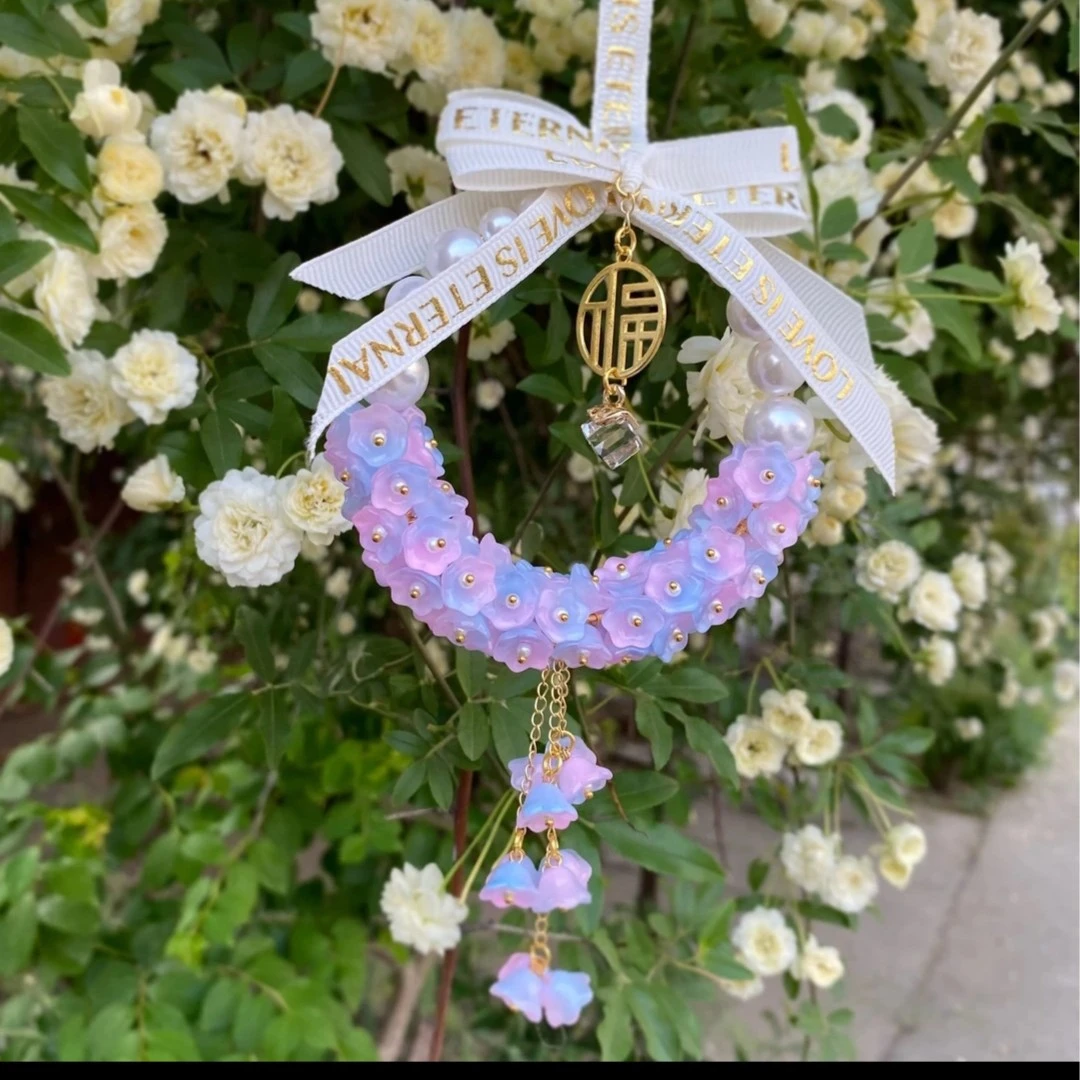 车载挂饰铃兰琉璃平安挂饰车载好物汽车后视镜挂件吊挂坠女神款
