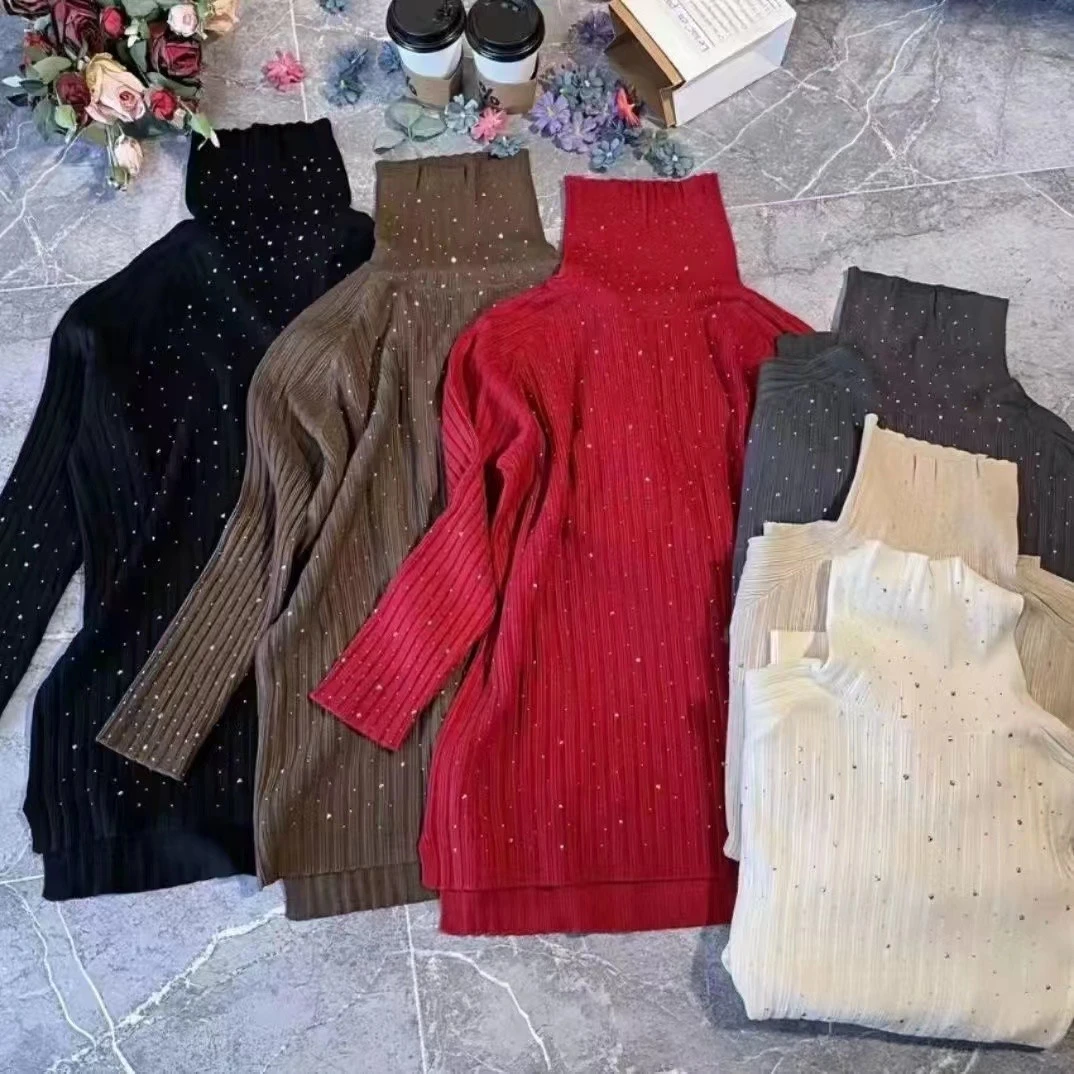 2024新款大码毛衣女装烫钻毛衣针织秋冬加厚百搭时尚套头气质