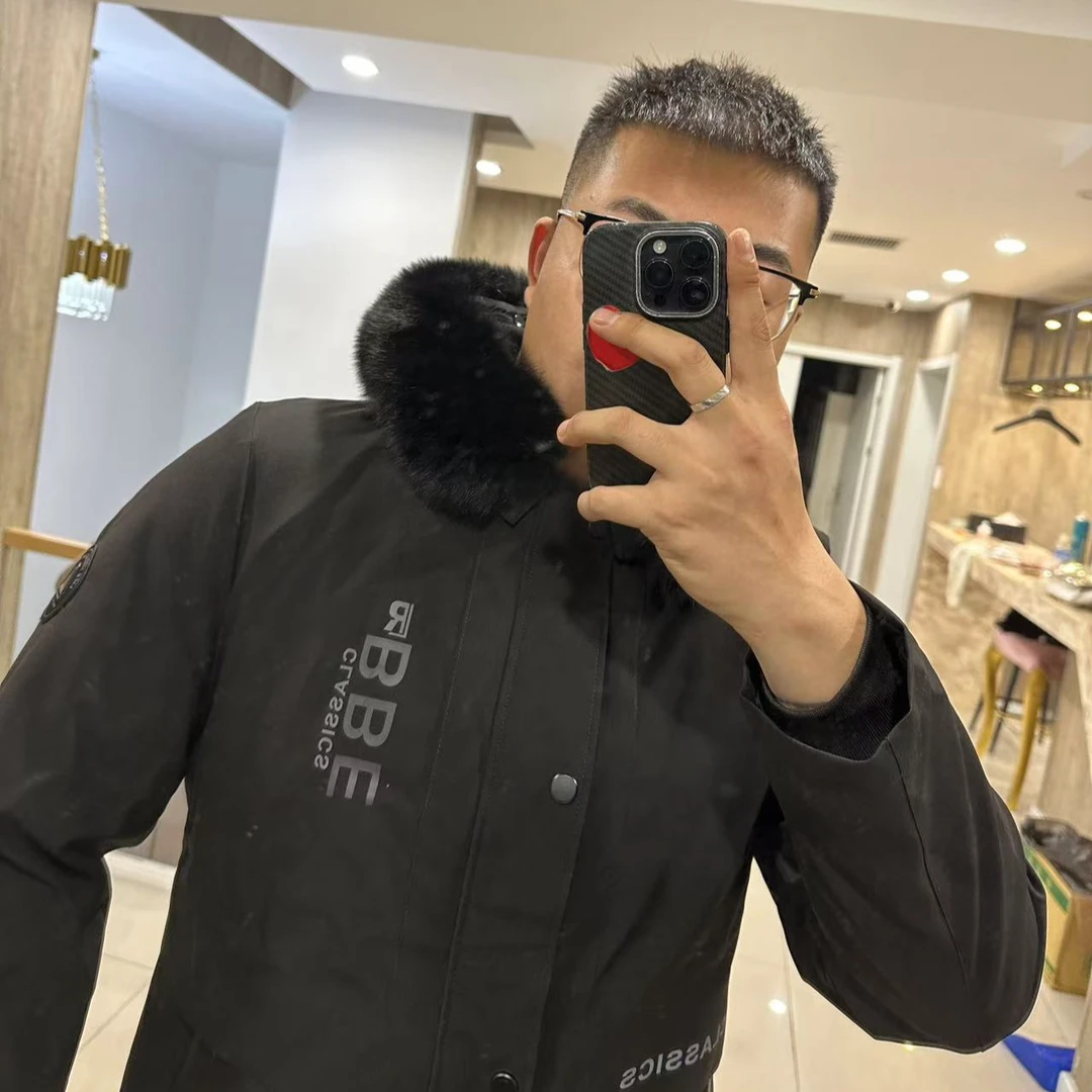 貂皮内胆商务男士派克服