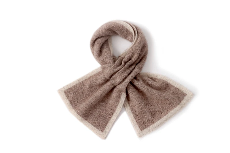 福利款意大利客定 羊绒围巾女穿孔双面双色秋冬季针织