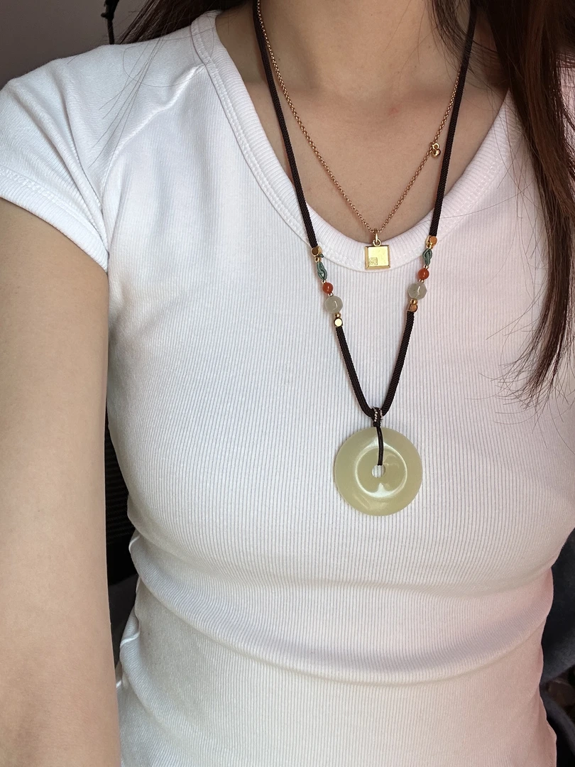 【庭玉珠宝】天然新疆玉石玉坠平安扣吊坠