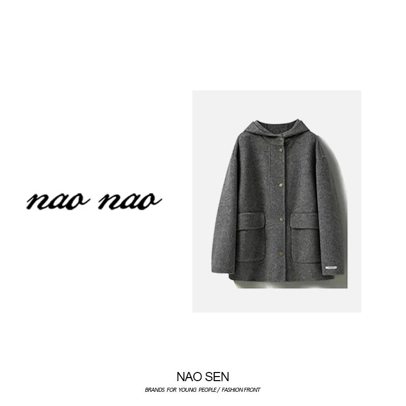 闹森【首尔报社】秋冬气质时尚外套轻奢百搭设计师羊毛大衣 NS113