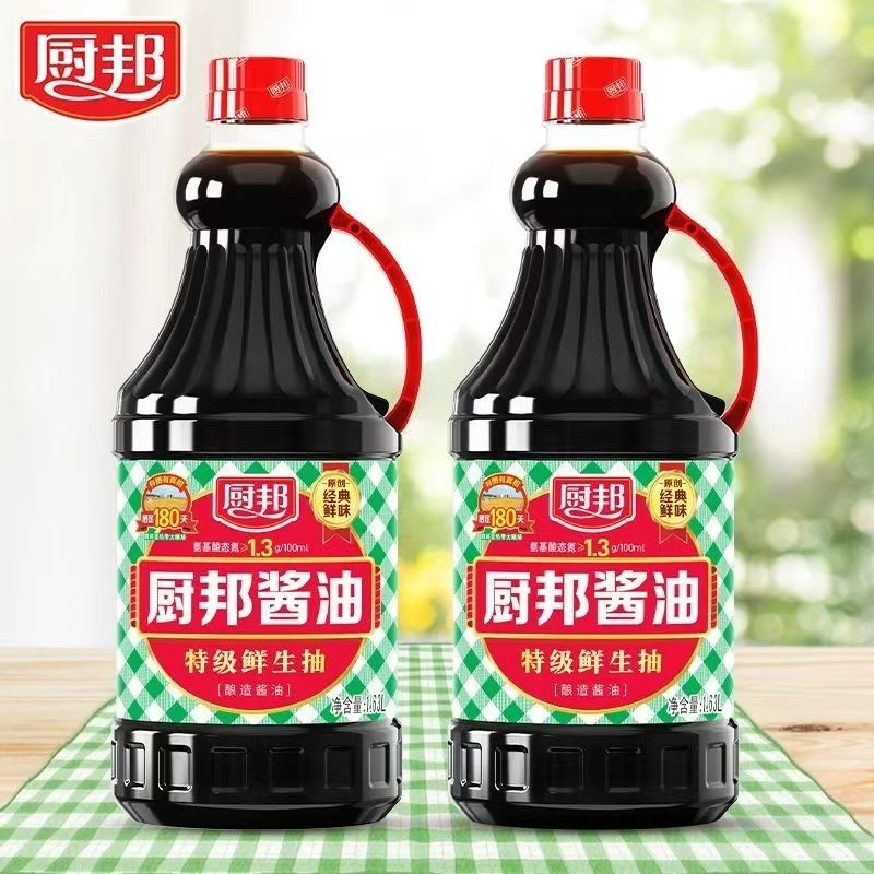 厨邦酱油1.63L*6原味经典鲜香浓郁炒卤煮烧家用特级鲜生抽酱油