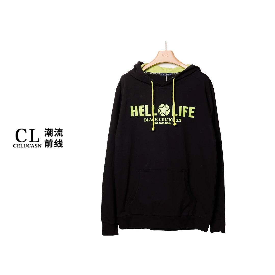 H5PB2117#美式慵懒纯色连帽卫衣女小个子长袖上衣