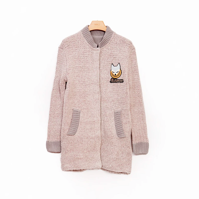 M5VB6608#极简风休闲百搭绣花经典女针织衫外套