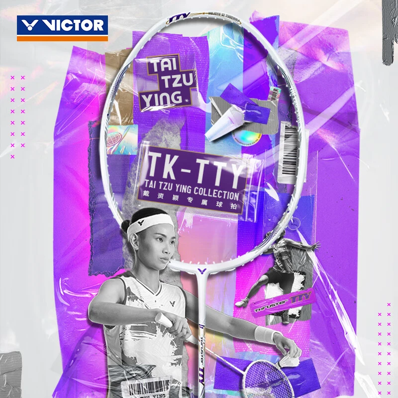 VICTOR/威克多品牌TK-TTY戴资颖系列碳素台湾制装备白色羽毛球拍