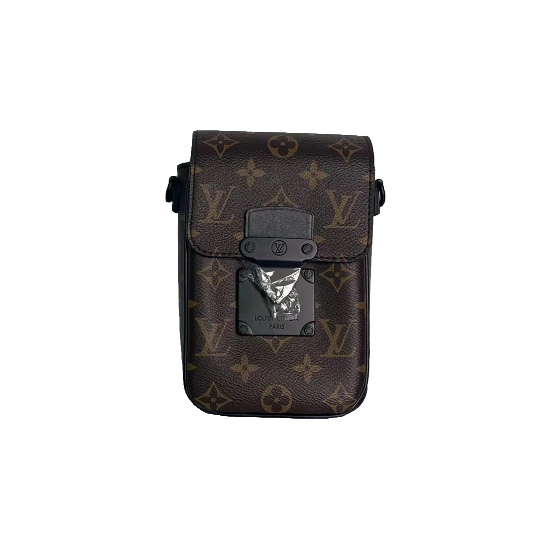 99新 LouisVuitton/路易威登 路易威登LV/芯片款粽老花相机包单肩