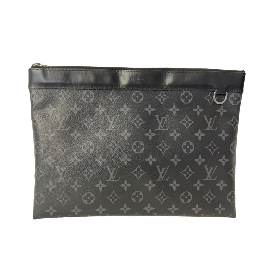 95新 LouisVuitton/路易威登 lv/黑老花经典手拿男士黑色奢侈黑花