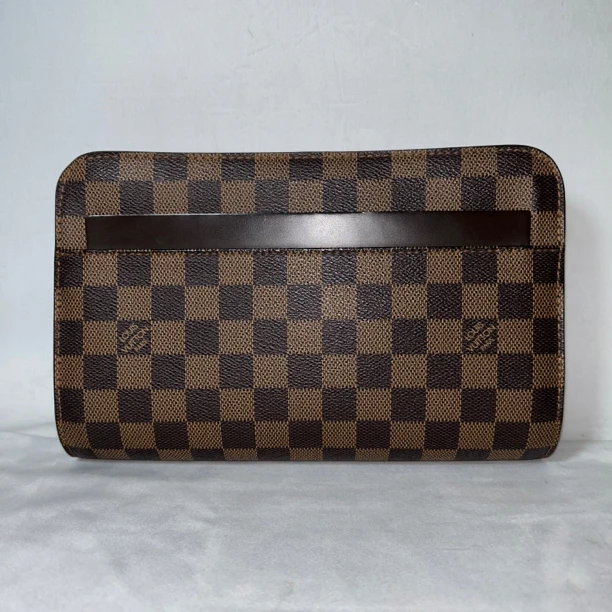 95新 LouisVuitton/路易威登 97新LV/路易威登男士棕棋盘格手拿包