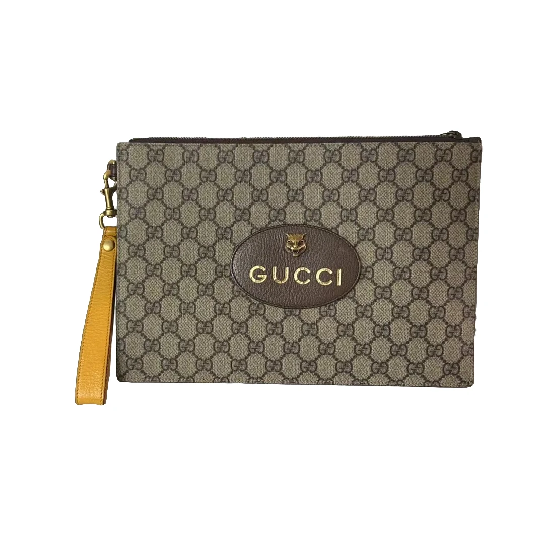 95新 GUCCI/古驰 古驰//经典老花虎头手拿信封包男女通用（231）