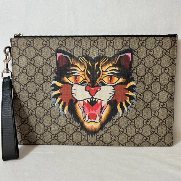 95新 GUCCI/古驰 Gucci虎头手拿信封包（159）