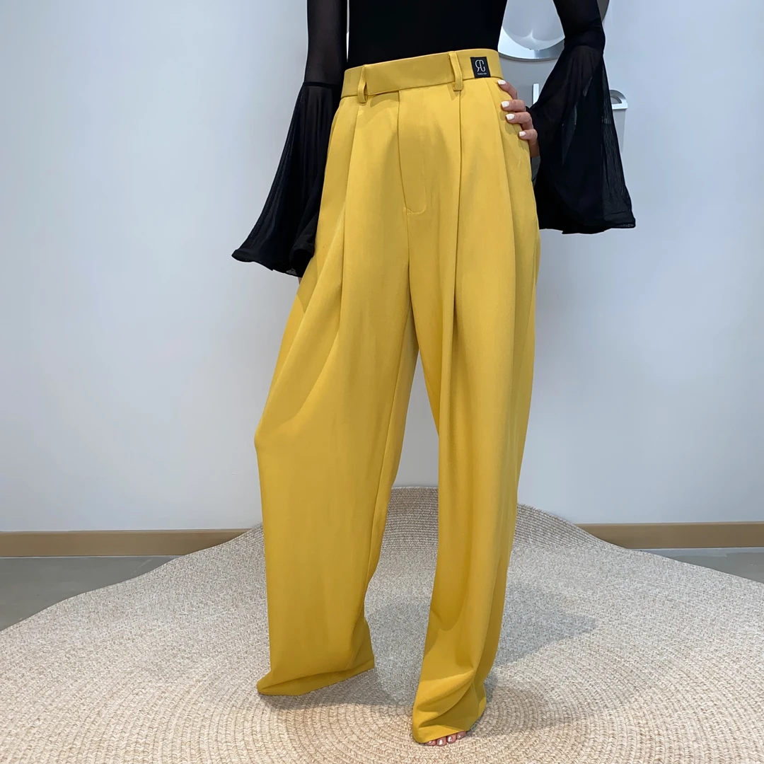 GR2011姜黄色时装裤气质直筒时尚摩登舞国标舞