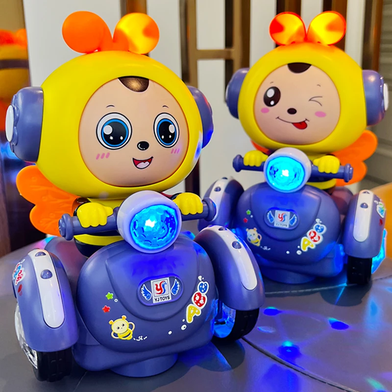 宝宝幼儿婴儿变脸蜜蜂万向车灯光音乐玩具车儿童电动玩具0-1-2岁3