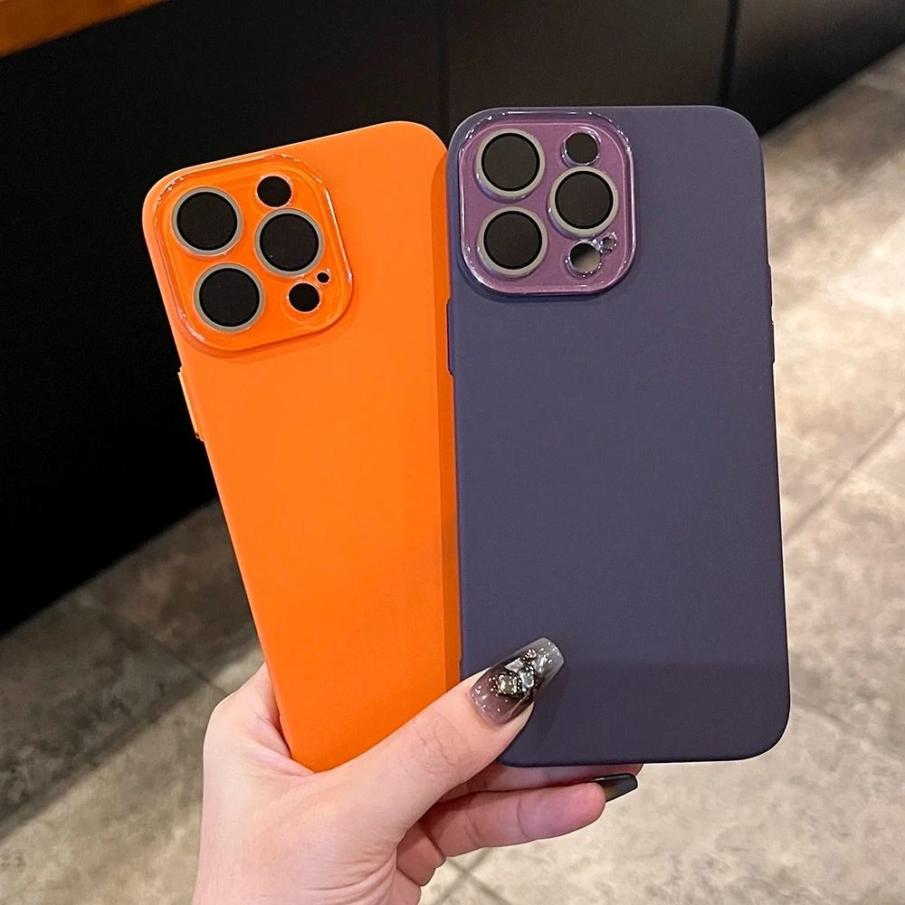 简约肤感苹果14promax手机壳水晶镜头膜iPhone13磨砂pc全包12硬壳