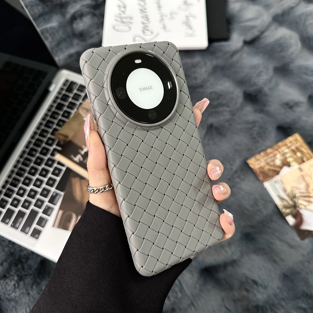 适用于HUAWEI华为mate60手机壳mate60pro/pro+超薄散热透气编织纹