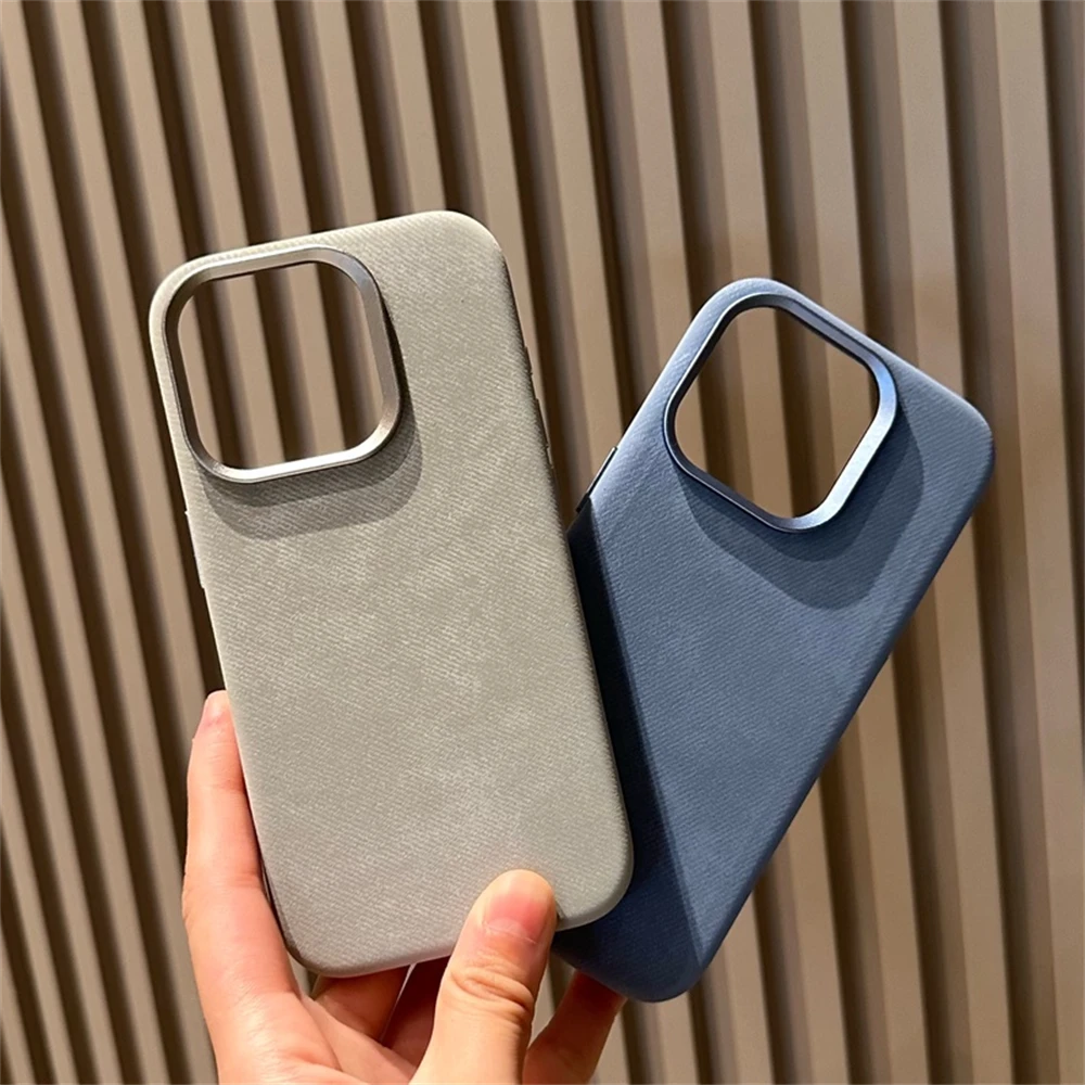 科技绒感磁吸适用苹果15promax手机壳14超细纤维皮革iPhone13防摔