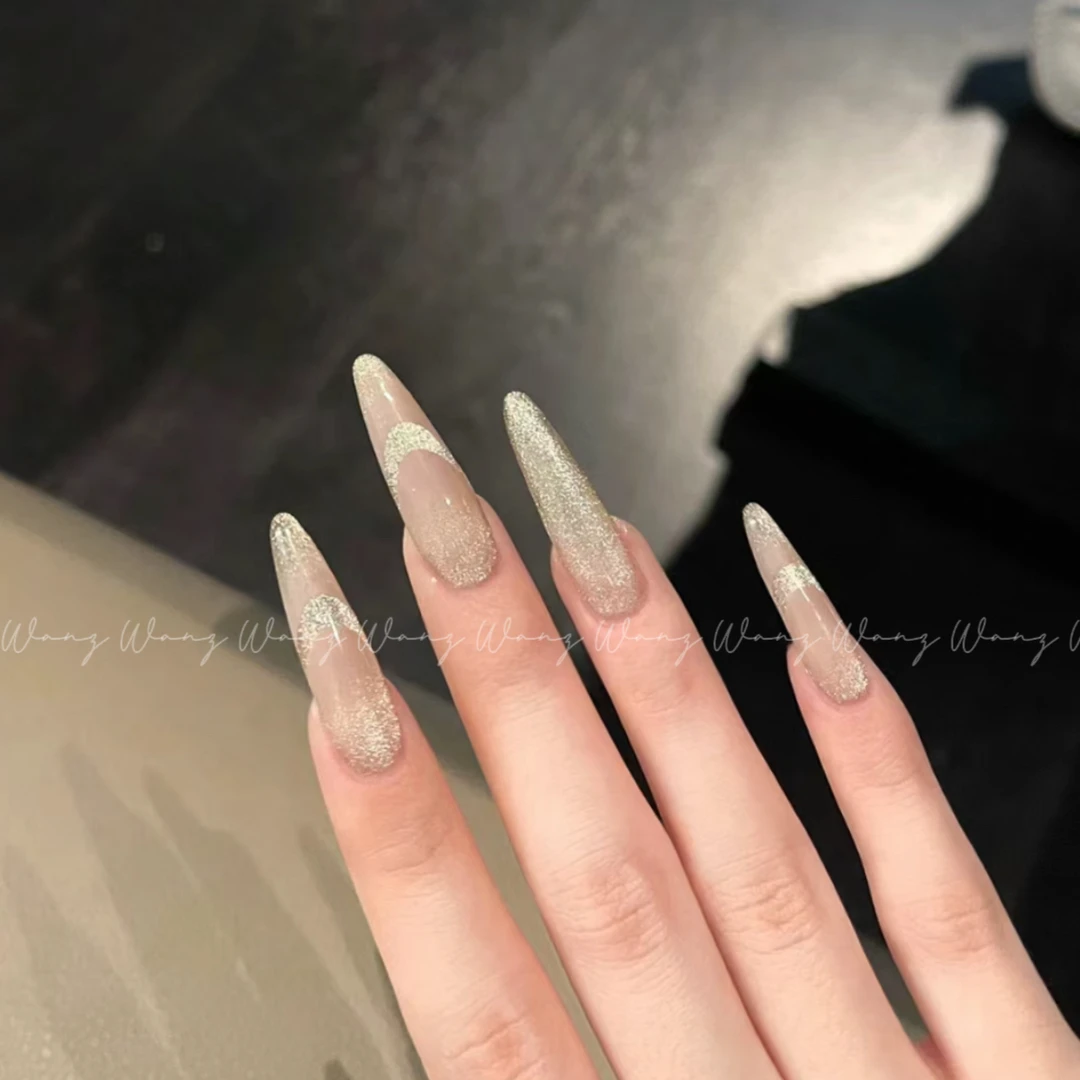 WANZ Nail 【璀璨香槟】超长尖 纯手工穿戴甲定制/可定制甲型