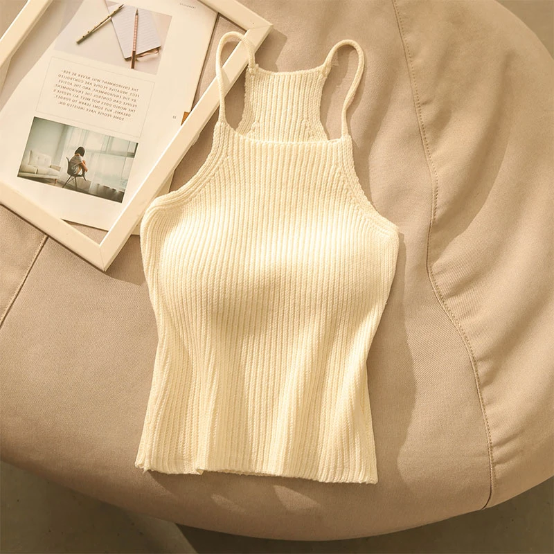 法式针织吊带保暖背心女内搭打底23新款爆款百搭修身显瘦抹胸上衣