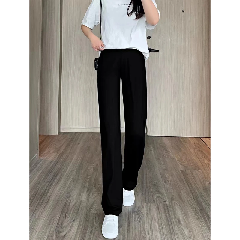 初秋九分垂感直筒西装裤女季阔腿裤女学生韩版百搭休闲长款拖地裤