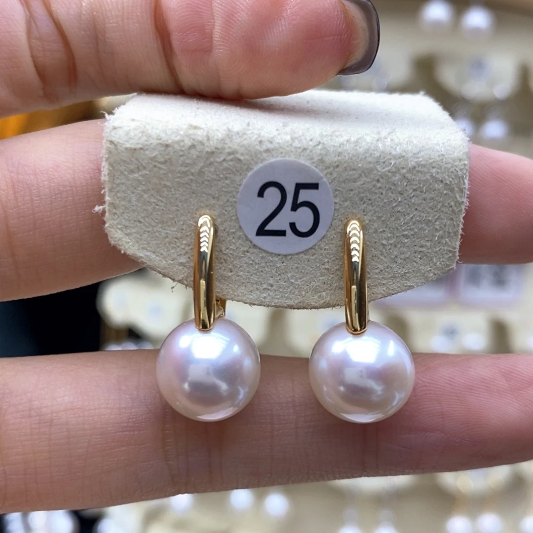 淡水珍珠耳饰银S925镶嵌