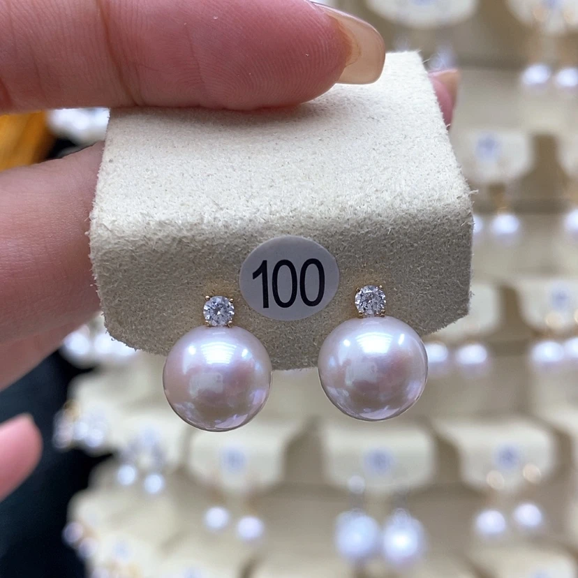 【闪购商品】淡水珍珠耳饰18K金镶嵌