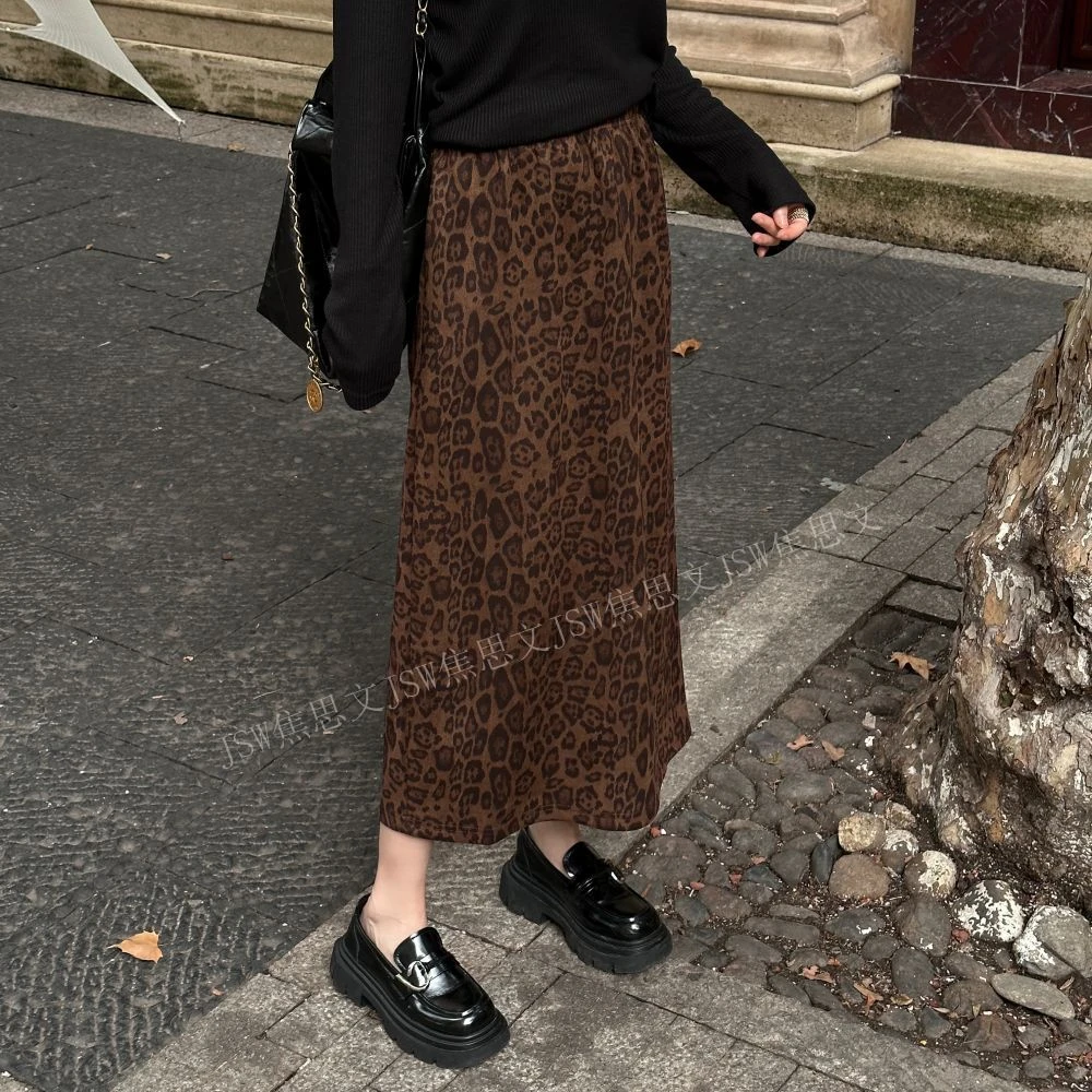 双11福利 秋季时尚气质休闲复古豹纹半身裙YAW2409111