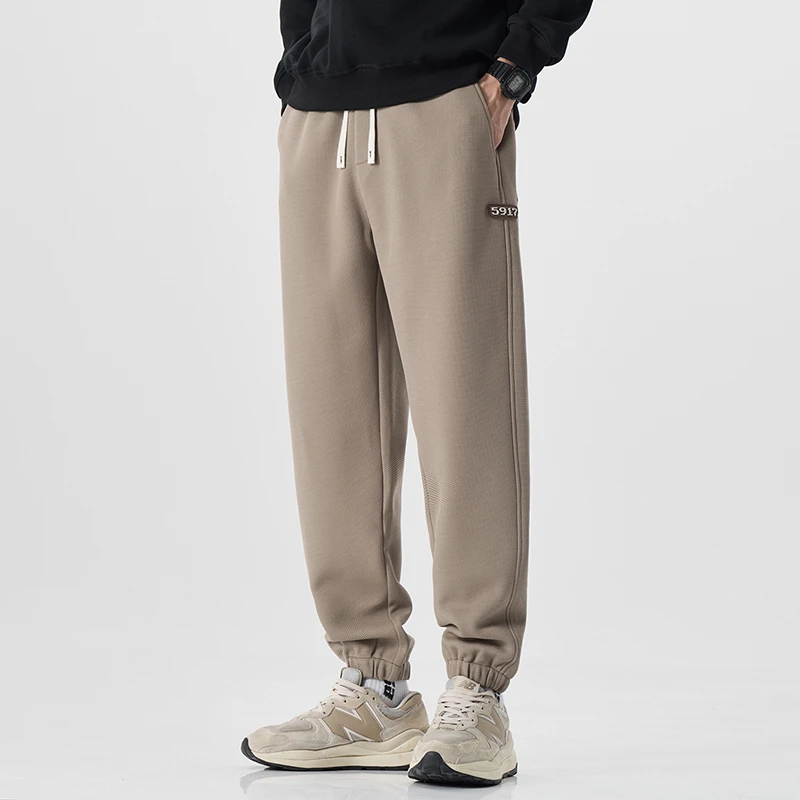 Charge island/冲锋岛秋冬季华夫格卫裤潮流百搭宽松束脚休闲裤子