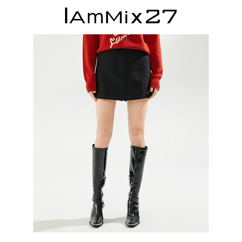 Iammix27品牌女装专供热力感松紧高腰裙裤M2D7D251