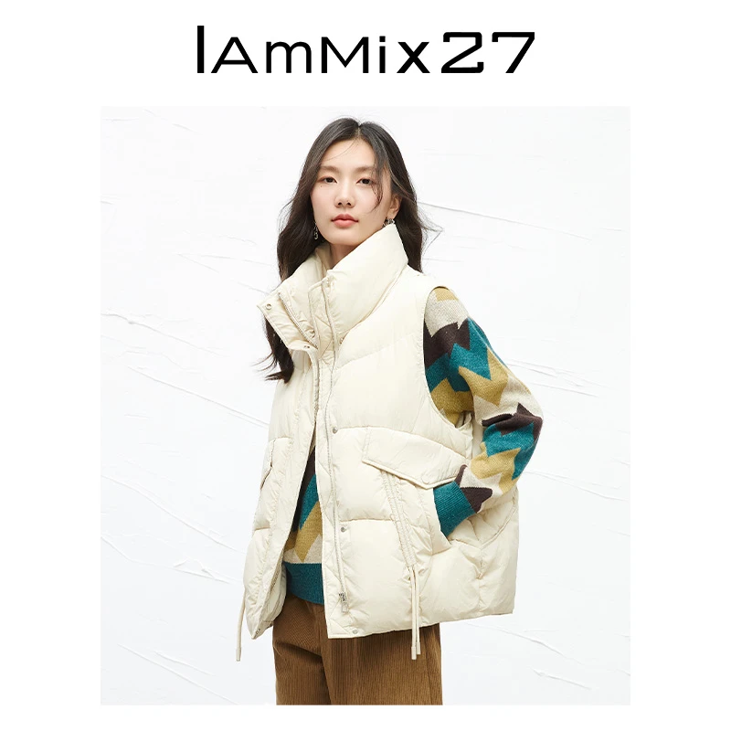 Iammix27品牌女装专供纯色轻薄保暖羽绒马甲Z3D0003