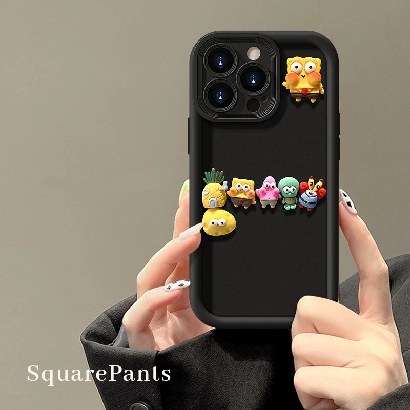 可爱海绵公仔适用iPhone15手机壳oppo/vivo/华为小米女生软壳防摔