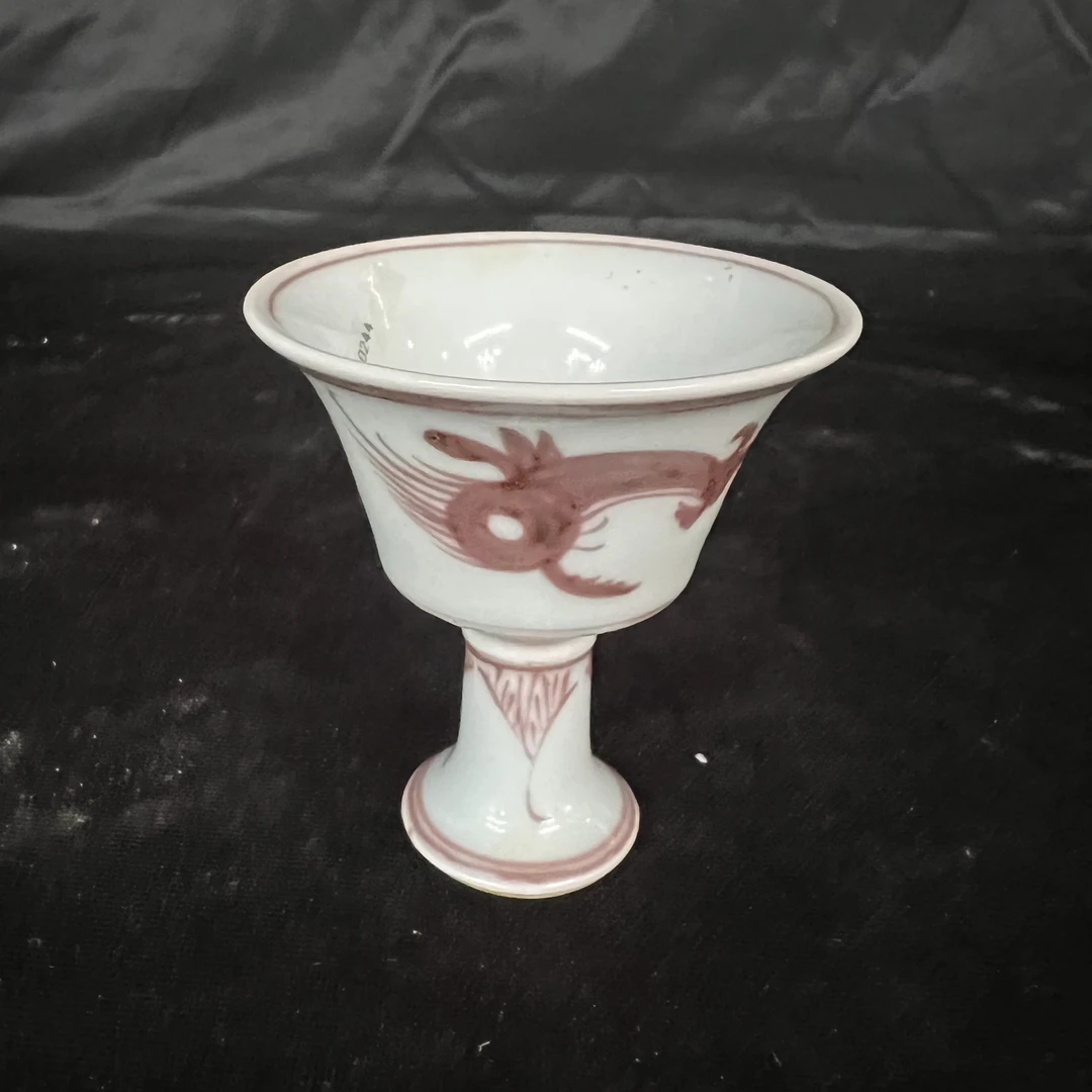 FL古陶瓷釉里红高脚杯244