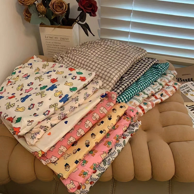 卡通印花睡裤少女春秋宽松居家休闲长裤松紧腰直筒阔腿裤子可外穿